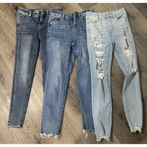 Lot Of 3 Pair Of Women’s Jeans, American Eagle, All 0R, Stretch, Jegging, Mom